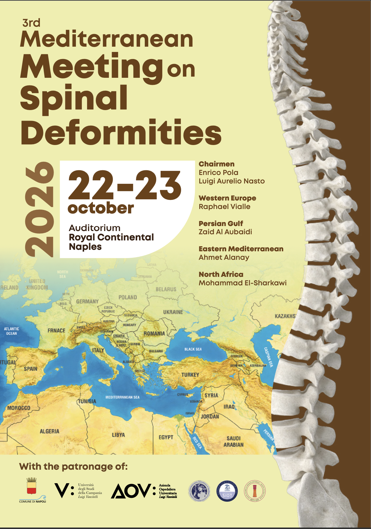 22e23/10/2026: 3rd MEDITERRANEAN MEETING ON SPINAL DEFORMITIES @ Royal Continental